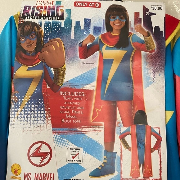 Rubie’s Costumes Ms Marvel Superhero Halloween Costume Girls Size Medium NEW - Picture 5 of 7